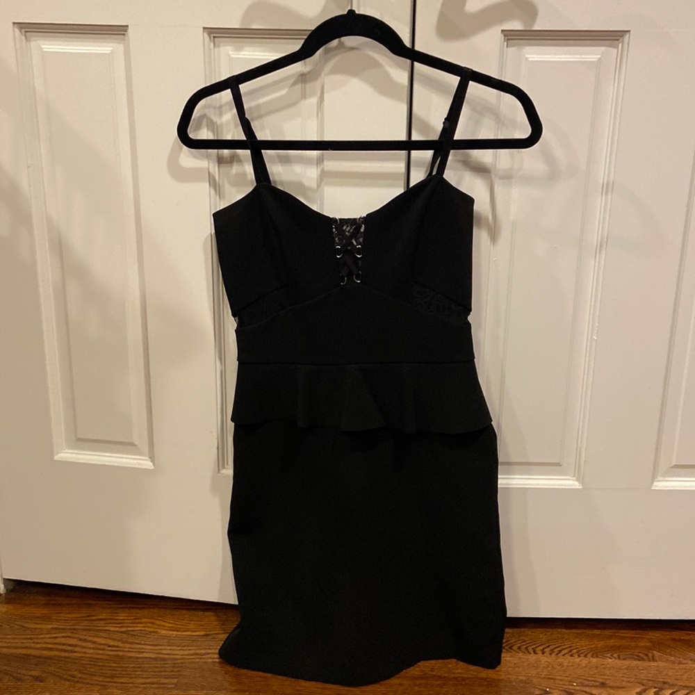 Parker black peplum dress